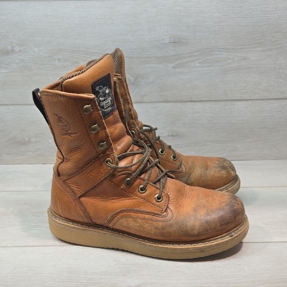 Georgia Boot G8152 8" Barracuda Gold WedgeMens Leather Oil&slip Resistant 8 - Picture 1 of 13